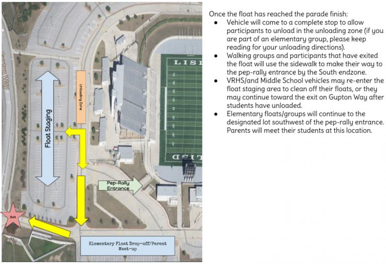 Finish: unload behind the home stands, out to Gupton Way