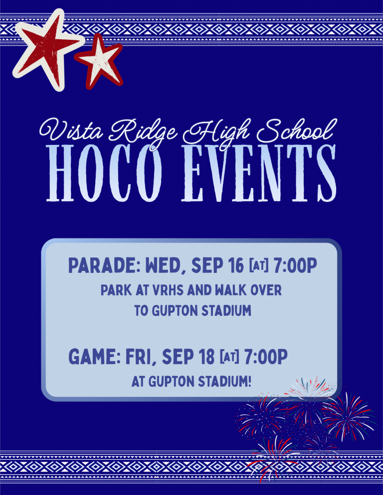 Parade Wednesday, game Friday: the school's Homecoming events flyer
